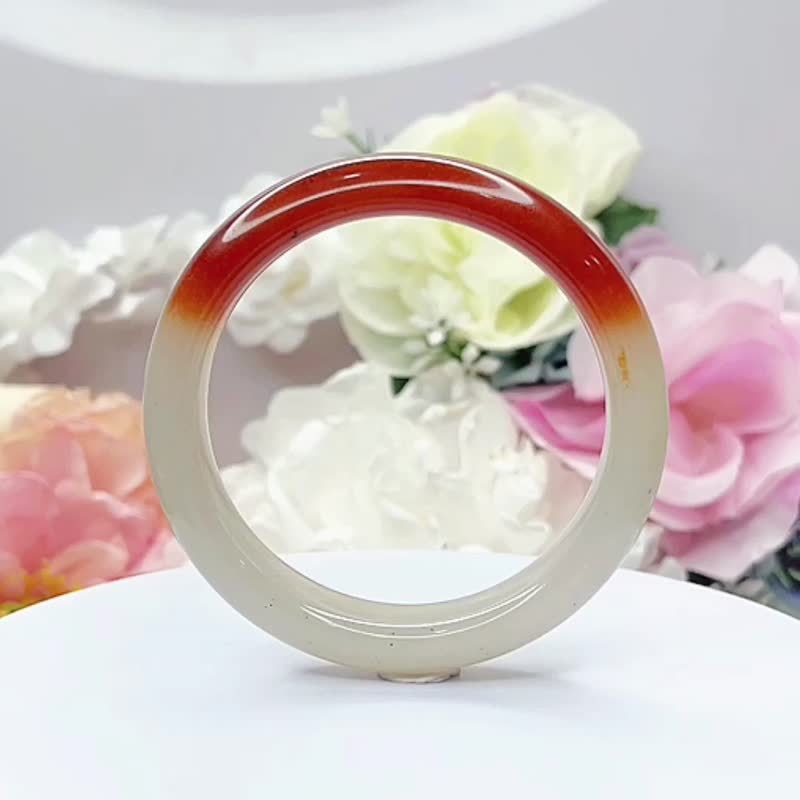 NO.183超稀有红金熊猫镯 平安镯 内径 56 MM 圈口 特色手镯 玉镯 - 手链/手环 - 玉石 白色