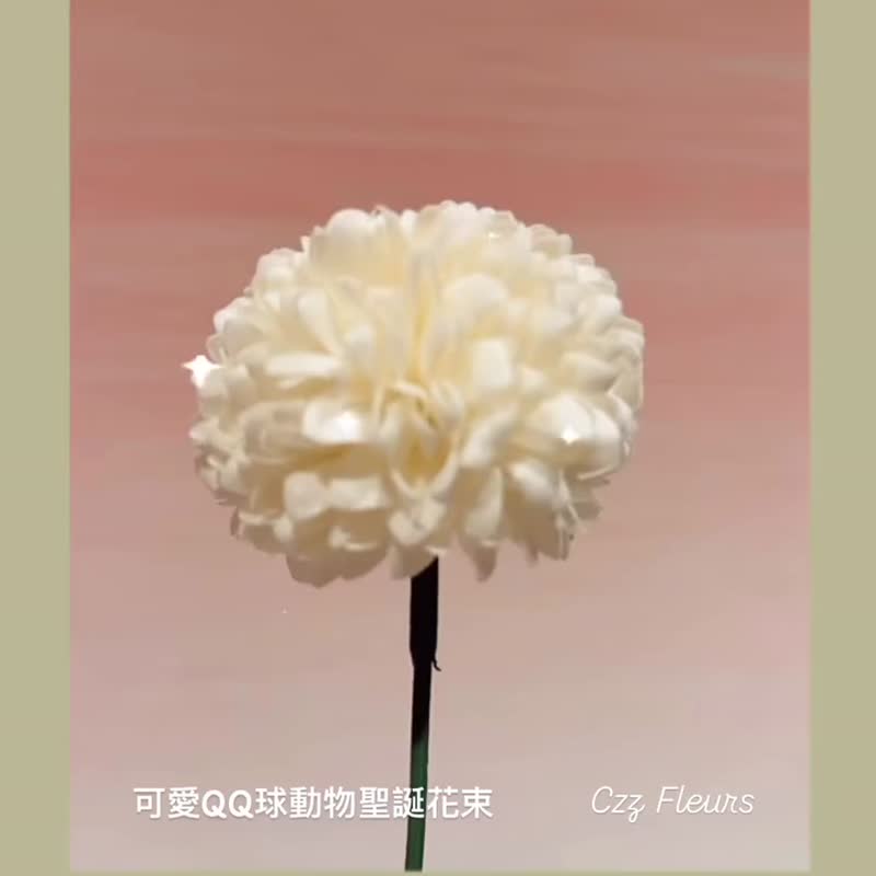 可爱QQ球动物圣诞花束(圣诞礼物/耶诞节/圣诞卡片/交换礼物) - 干燥花/捧花 - 植物．花 多色