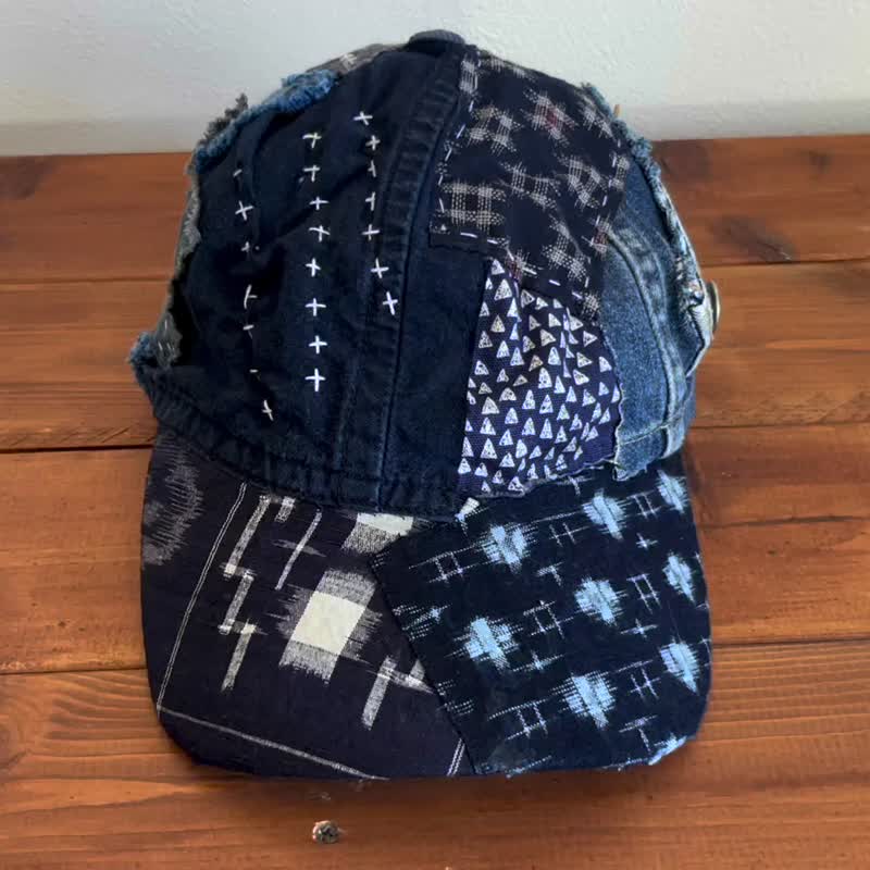 褴褛拼贴帽子 cap-043 - 帽子 - 棉 
