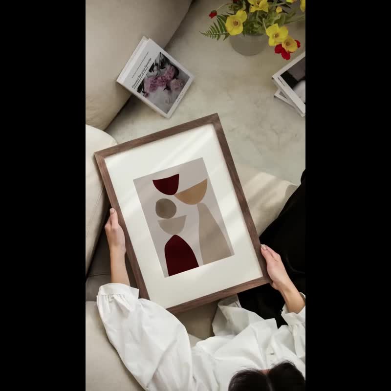 黑胡桃原木相框 (含相框卡纸) - 木质高级感摆台/ 实木相框画框 - 画框/相框 - 木头 咖啡色
