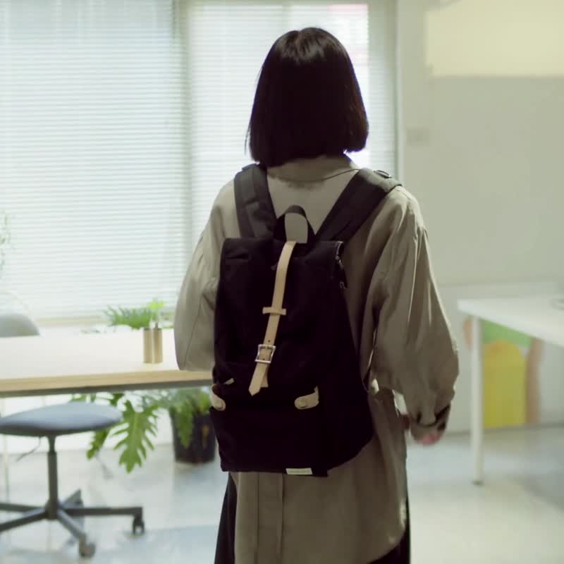 DUDE BESTIE 女生 背包 小包 防泼水 旅行包 两用 Havana - 黑色 - 后背包/双肩包 - 防水材质 黑色