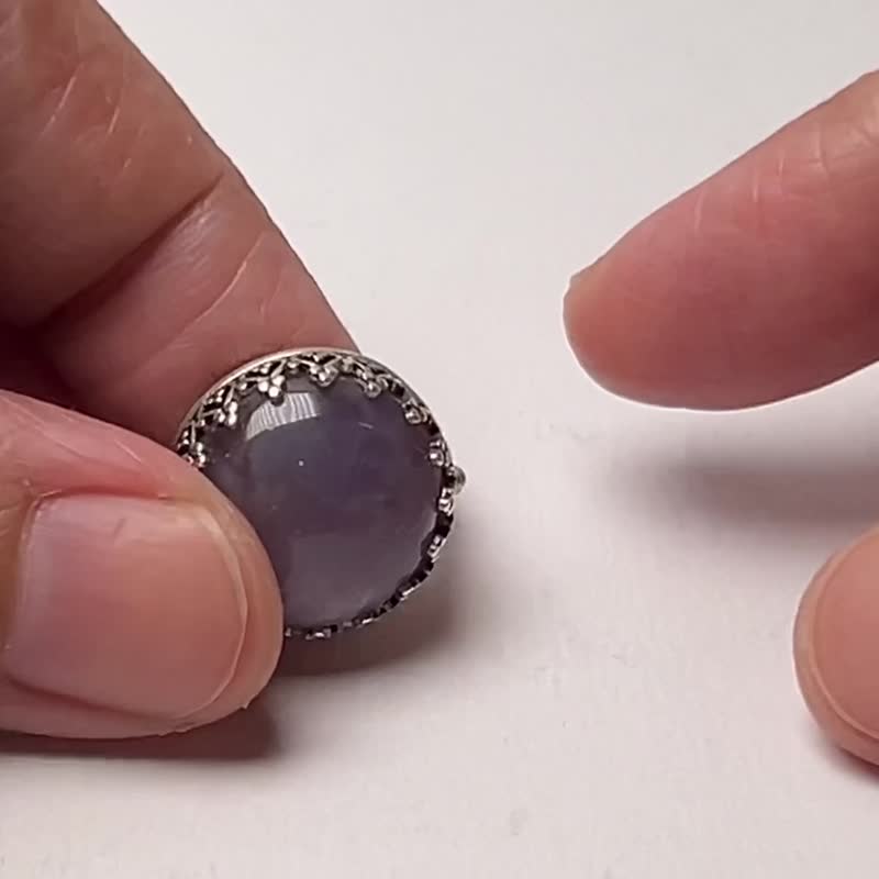【Gem系列】#a482 玉髓戒指 (11号) / 925银/ 手工银饰 - 戒指 - 银 银色