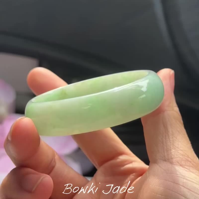 宝淇 - 果绿贵妃镯 - 天然 A 货翡翠 - 手链/手环 - 玉石 绿色