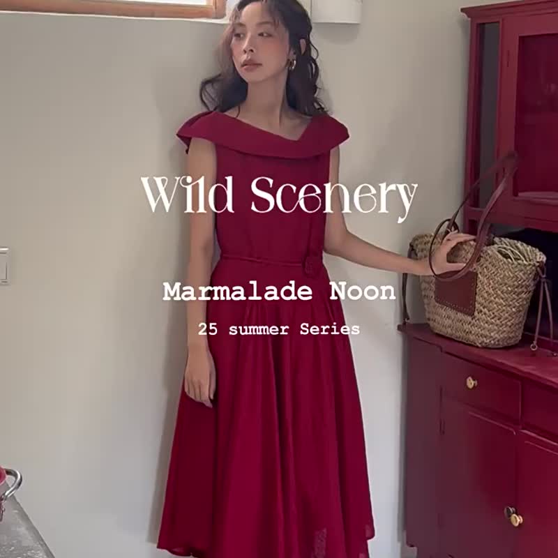 玫瑰往事 赫本復古洋裝 茶歇舞者裙 紅色敬酒服 大裙擺禮服裙 - 洋装/连衣裙 - 其他人造纤维 红色
