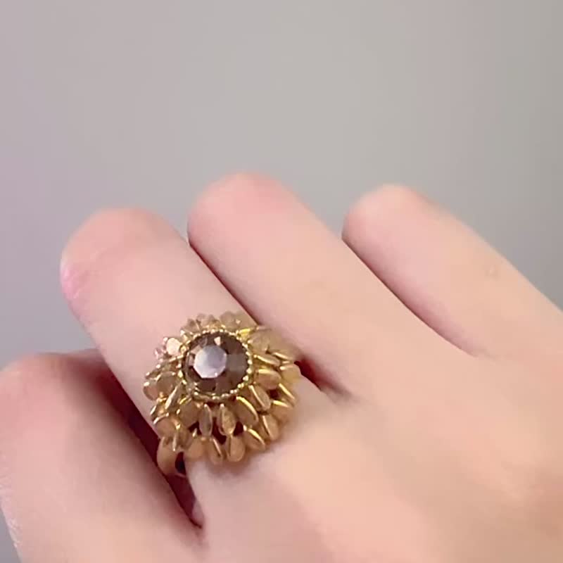 Avon 雅芳日之花- 琥珀色戒指 Sunflower ring - 戒指 - 其他金属 咖啡色