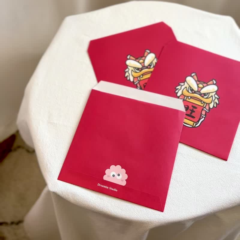 舞龙舞狮信封袋/大红包袋/包装袋(6入) - 信封/信纸 - 纸 红色