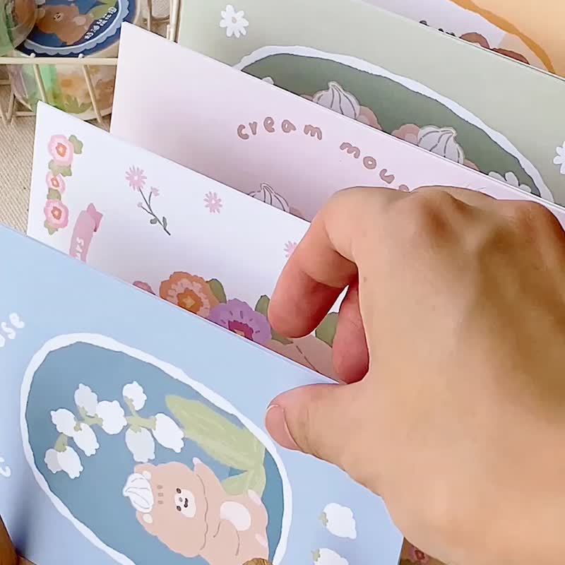 奶油鼠/奶油鼠花园明信片/卡片/共6款 - 卡片/明信片 - 纸 多色
