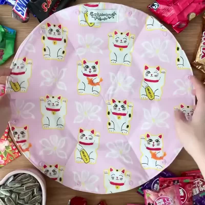 可折叠新年全盒/糖果盒 布制 省空间 - 收纳用品 - 棉．麻 粉红色