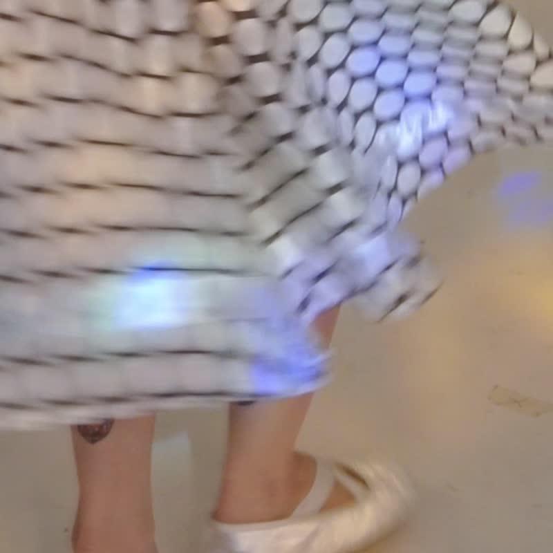 80s Polka dot ribbon dress (Germany) - 洋装/连衣裙 - 聚酯纤维 白色