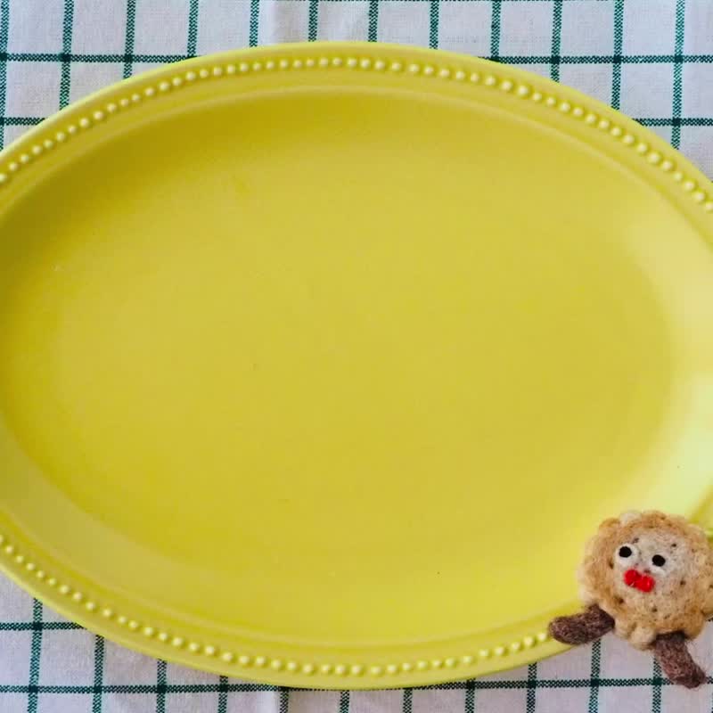 圆滚滚饼干儿童胸针 - 胸针 - 羊毛 咖啡色