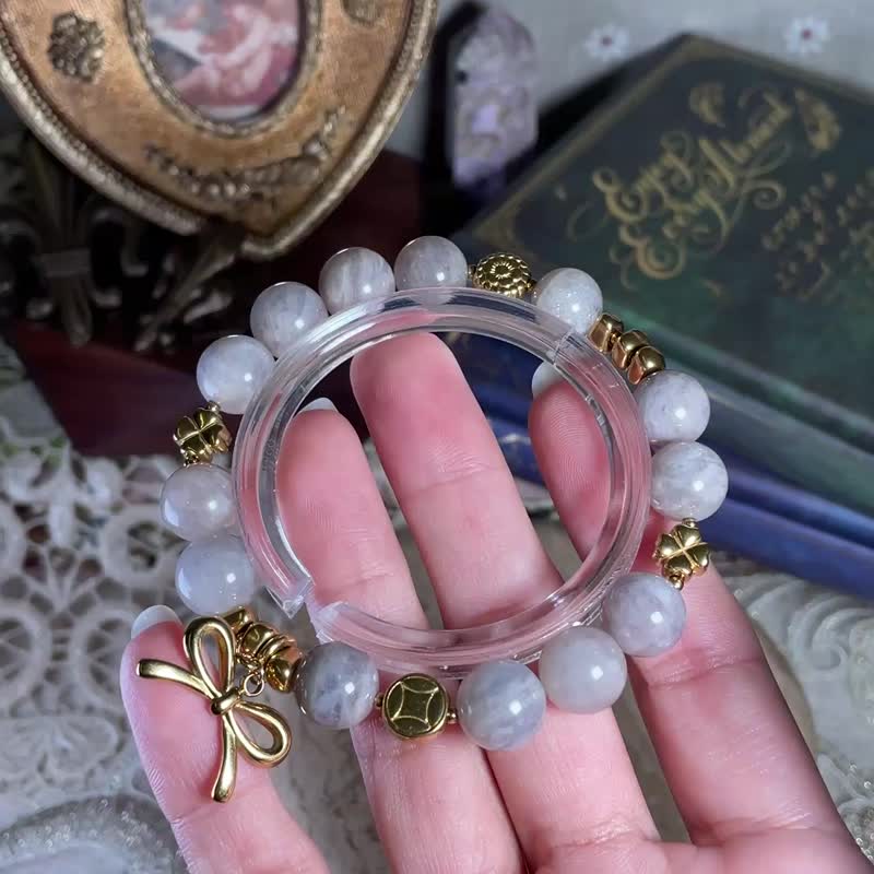 【星空下的觉醒】天然紫蓝晶骨干水晶 _启发灵感_冷静沟通 - 手链/手环 - 水晶 灰色