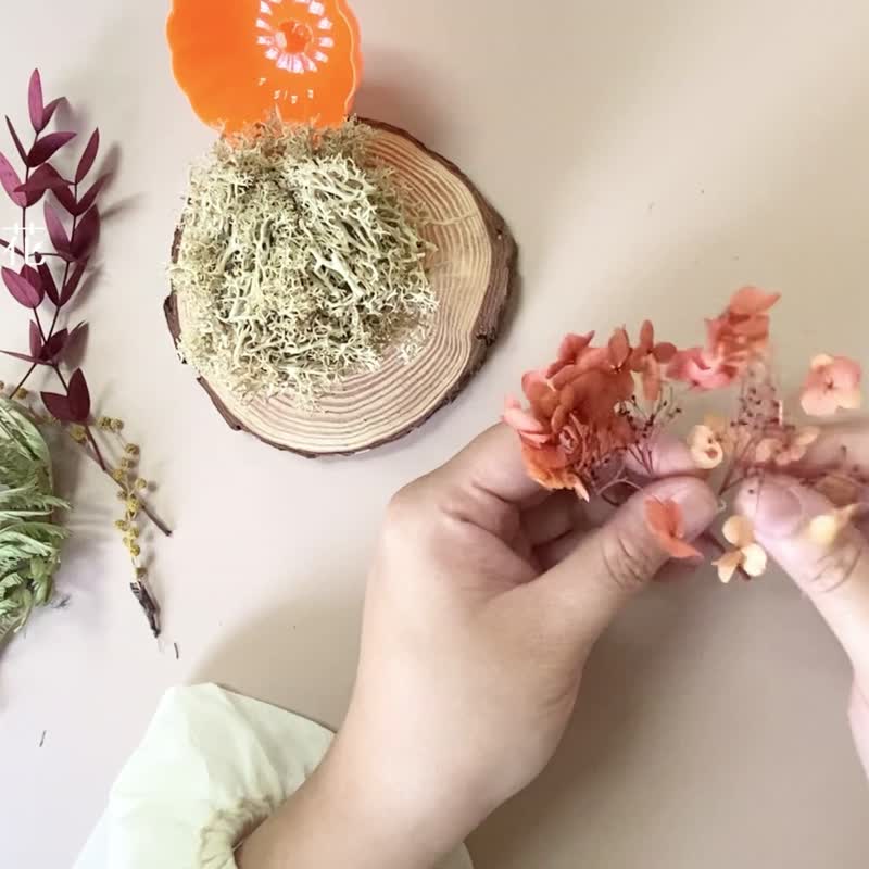 芮米有花_附影片 万圣节南瓜永生玫瑰桌花 手作DIY材料包 - 植栽 - 植物．花 橘色