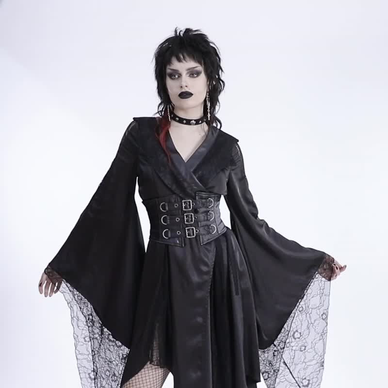 哥德仙道魔法师皮革腰封和服 / 附腰封 - 洋装/连衣裙 - 其他材质 黑色