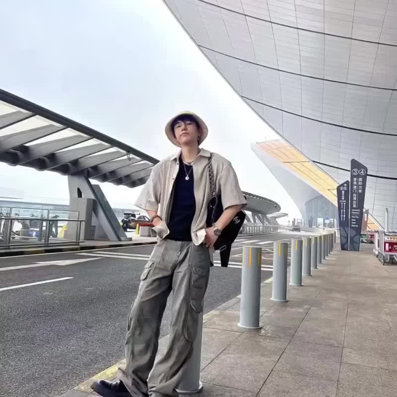 【ISW】针织网眼渔夫帽-米 - 帽子 - 尼龙 卡其色