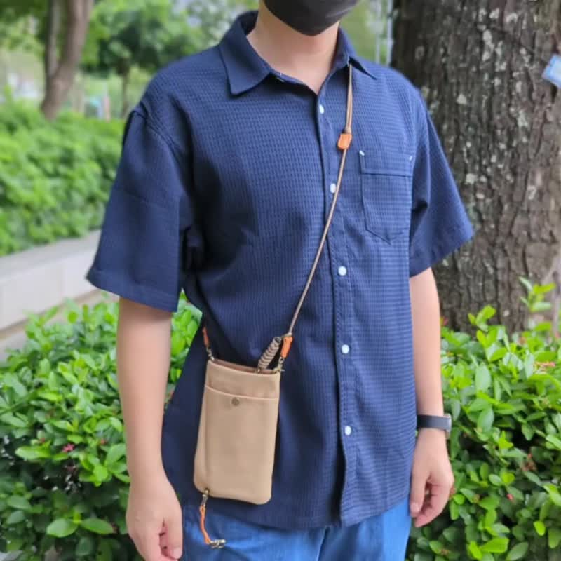 独家设计 × 质感手作  Hang-on手机系能包--极简版 - 侧背包/斜挎包 - 棉．麻 