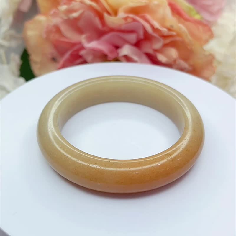 NO.124绝美俏色红糖镯 内径 56MM 圈口 佘太翠玉 手镯 平安镯 - 手链/手环 - 玉石 橘色