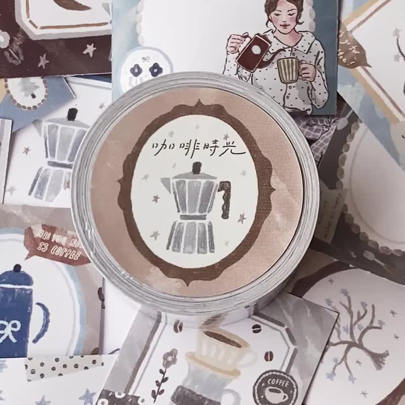 cozy room/咖啡时光/可撕便签贴纸卷/带撕线可书写附离型纸 - 便条纸/标签贴 - 纸 咖啡色