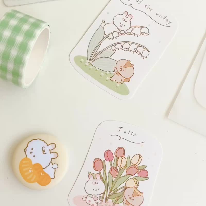 软绵绵的花草贴纸包 手帐贴纸 - 贴纸 - 纸 粉红色