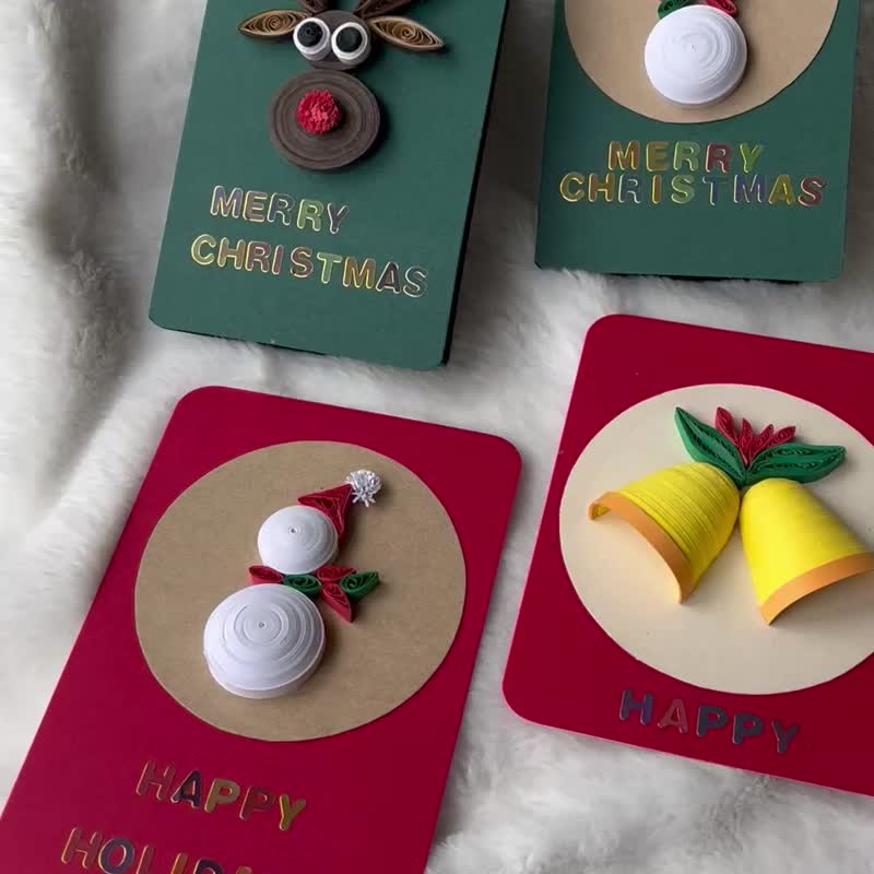 浮雕圣诞卡2024附信封/可贴可挂 - 卡片/明信片 - 纸 