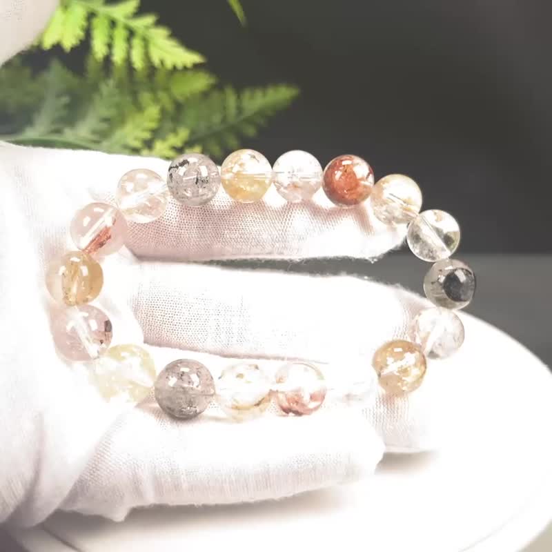 精品彩色闪灵钻手串11mm冰透闪片赫尔基蒙水晶手环女单圈净化脉轮 - 手链/手环 - 水晶 多色