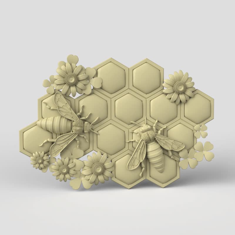 三维模型STL CNC Router文件 3d打印的蜜蜂面板 - 其他数码设计 - 其他材质 