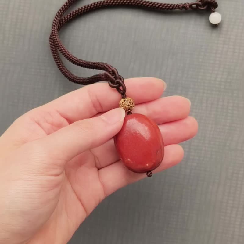 老蜜蜡手编项链 – 纯设计 SD-115 - 其他 - 玉石 红色