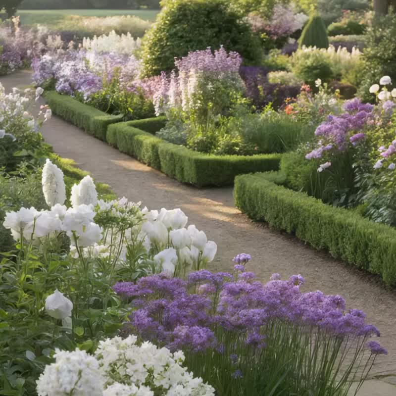 紫色秘密花园千鸟格丝巾60厘米 Jardin Des Fontaines - 丝巾 - 聚酯纤维 紫色