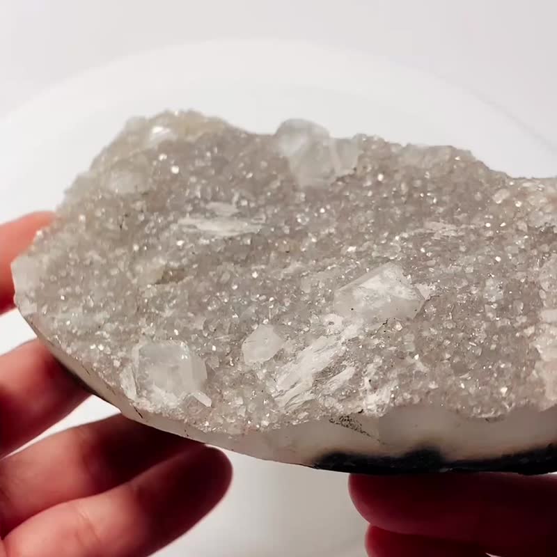Crystal Corner 隅石丨印度砂糖钻石共生鱼眼石263丨净化丨疗愈水 - 摆饰 - 水晶 