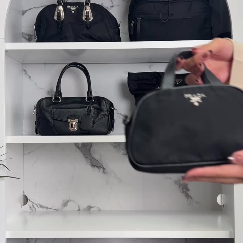 【日本直送名牌中古包】PRADA 普拉达 手提包 黑色 标志 尼龙 迷你包 vintage 古董 zh3ngc - 手提包/手提袋 - 尼龙 黑色