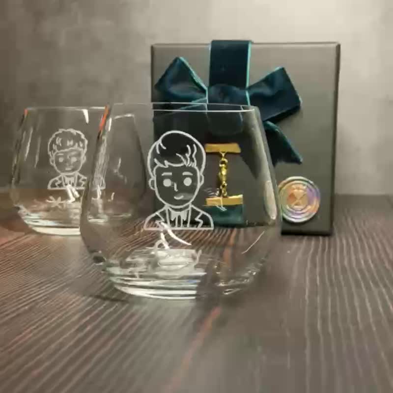 【定制化礼物】选图案+刻字  玻璃雕刻 - 酒杯/酒器 - 玻璃 