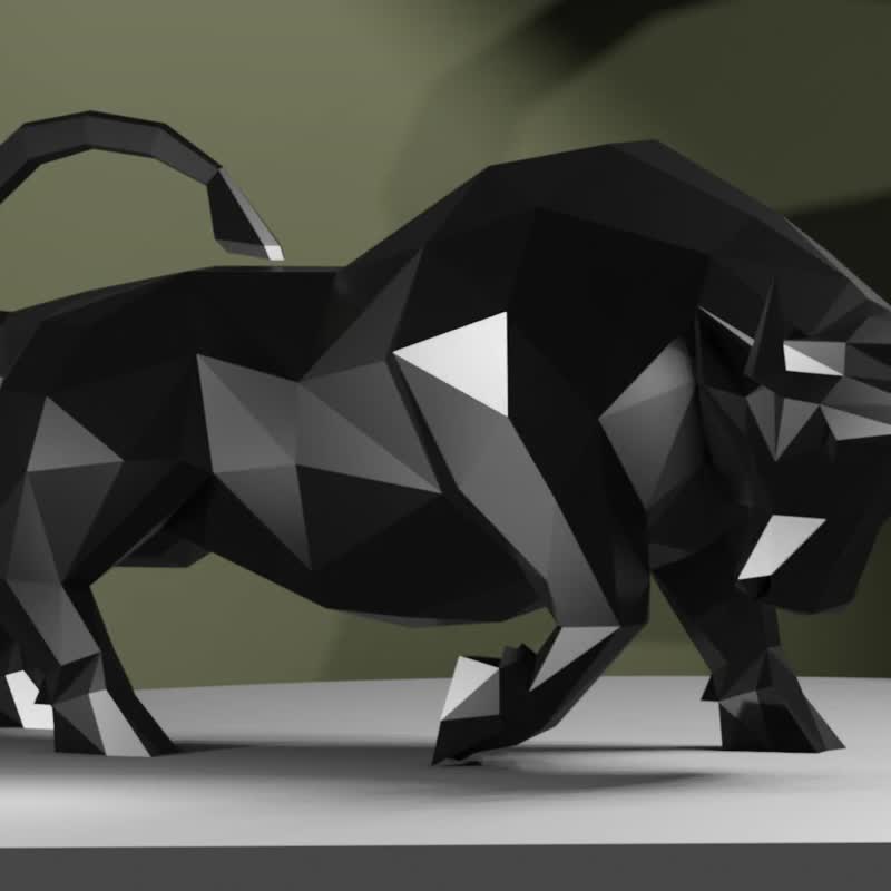 Bull, Papercraft, lowpoly bull, Decor3D - 电子手绘真人画像/绘画/插画 - 其他材质 