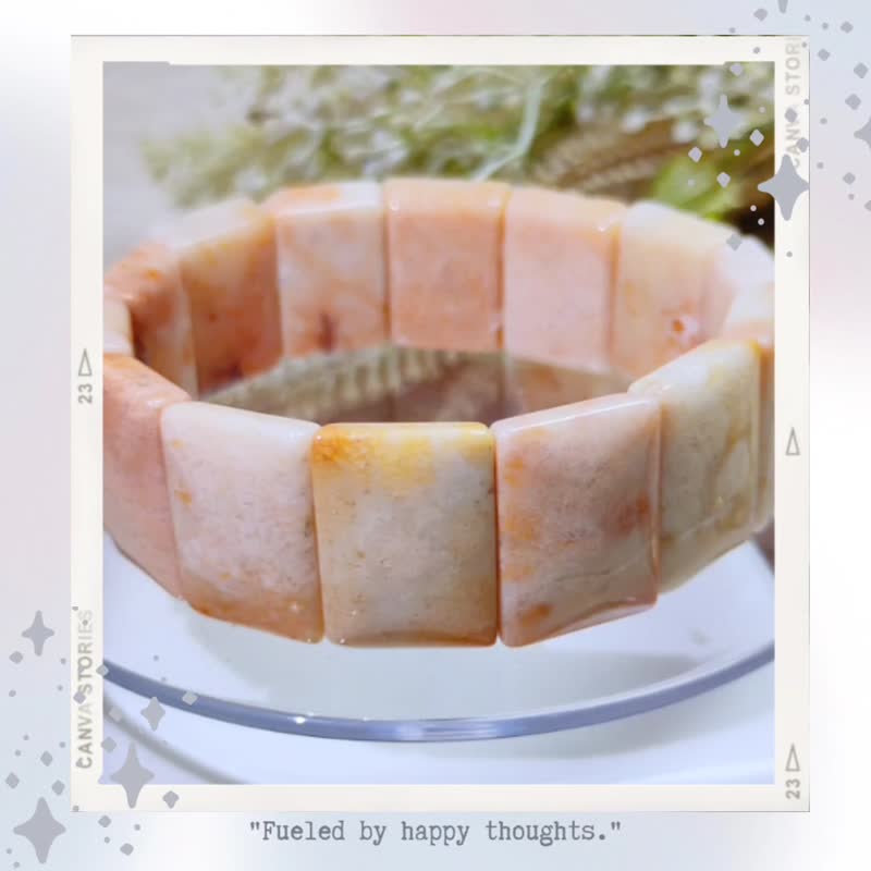 轻柔晚风 * 沙沙料 天然 珊瑚玉 手排 手环 手链定制化礼物 - 手链/手环 - 玉石 黄色