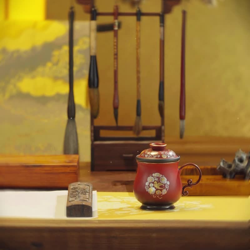大唐茶宴陶瓷办公杯茶水分离泡茶杯带盖 - 茶具/茶杯 - 陶 