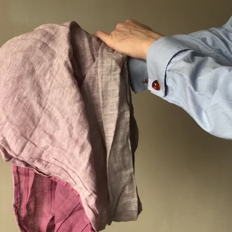 紫色亚麻围巾夏春秋 65 x 180 厘米 25 x 70 英寸 - 丝巾 - 亚麻 紫色