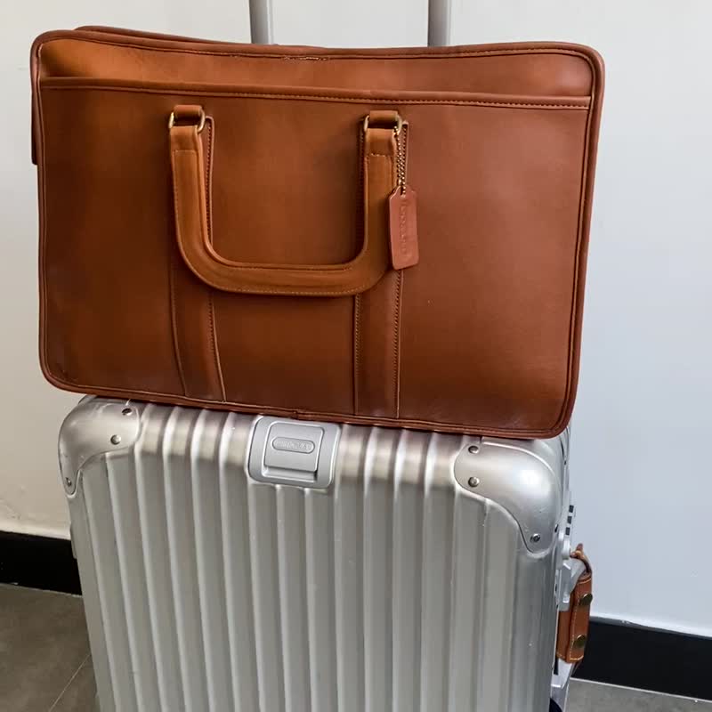 Vintage Coach Bag古董包/皮革袋/中古袋/公文包/手提包 - 电脑包 - 真皮 多色