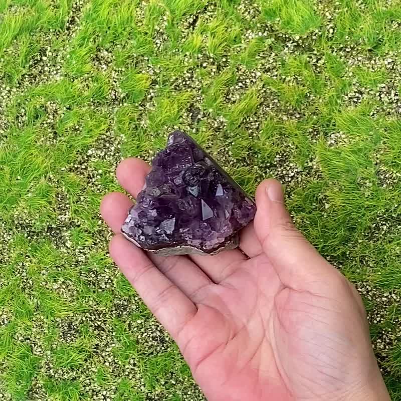 招财开运-原皮原矿几何紫晶簇 紫水晶 旺财运 消磁净化 快速出货 - 摆饰 - 水晶 紫色