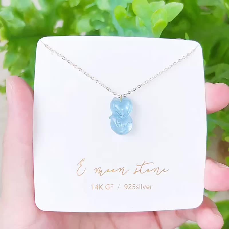 把话说清楚的力量 /  顶级海蓝宝媚眼小狐仙 项链水晶 14K 注金 - 项链 - 水晶 蓝色