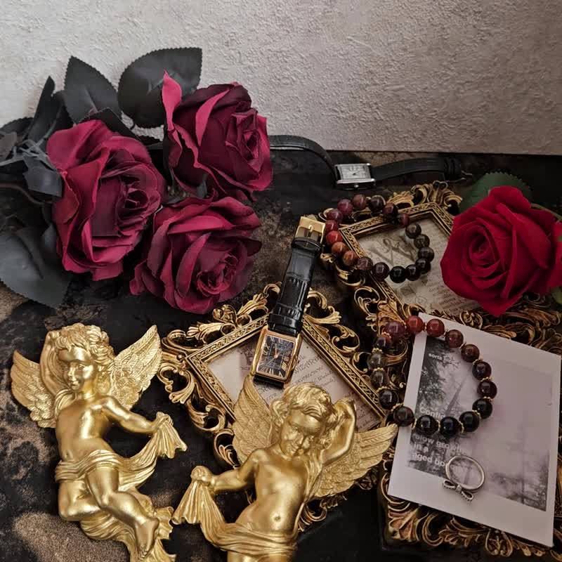 红黑色系水晶手链-I - 手链/手环 - 水晶 红色