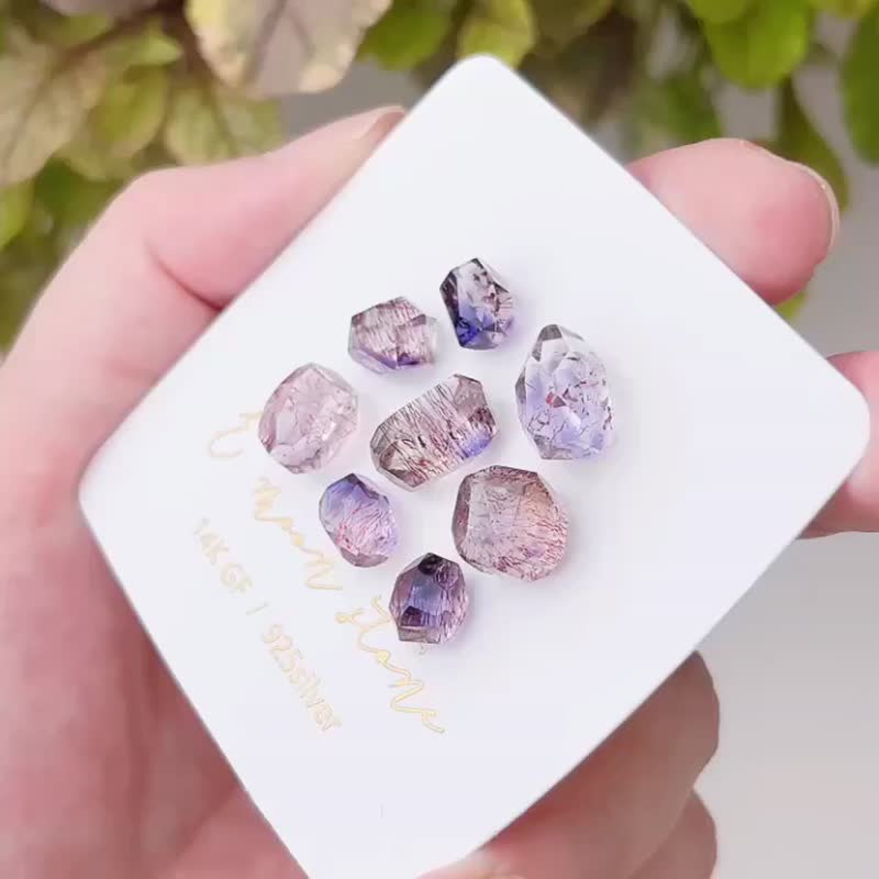 彼岸花超级七钻切面宝石项链 - 锁骨链 - 半宝石 紫色