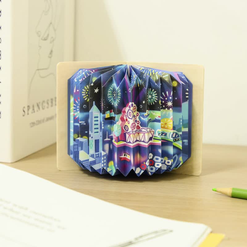 【折书灯】璀璨高雄 - DIY / 暖光小夜灯 / 景点系列 - 灯具/灯饰 - 纸 蓝色