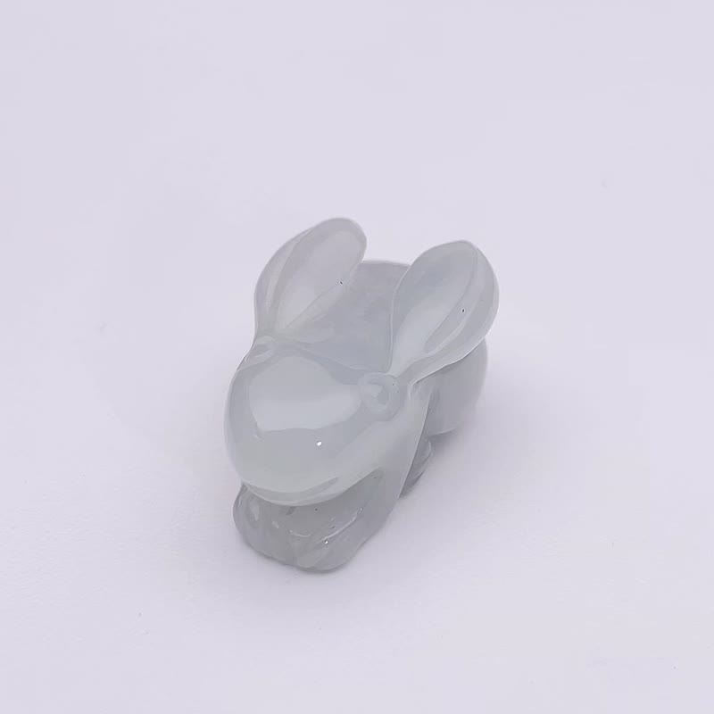 【钱兔似锦】冰种翡翠兔子摆饰摆件 | 天然缅甸玉翡翠A货 | 送礼 - 其他 - 玉石 白色