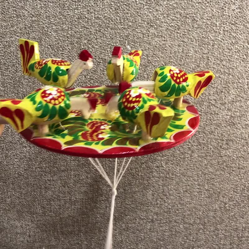 Russian Wooden Toy Chicken, Wooden Toy For Child, Live Toy, Russian Toy - 玩具/玩偶 - 木头 黄色
