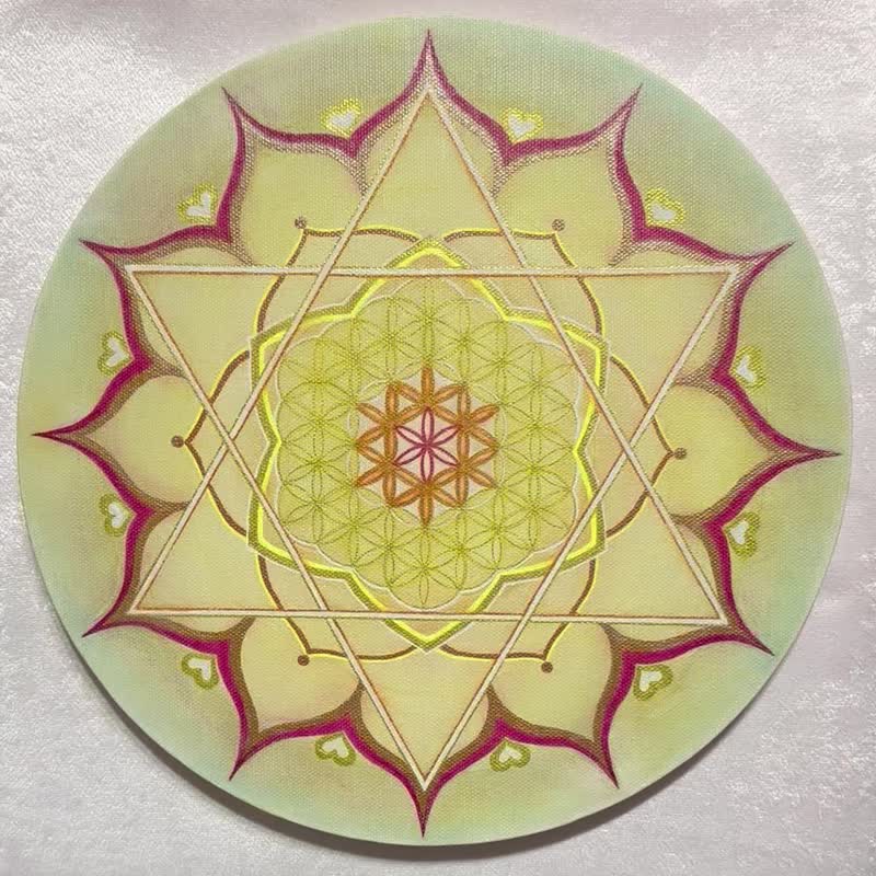 独家创作 丰盈 正能量油画布无框画 喜悦禅生命之花六芒星曼陀罗 - 海报/装饰画/版画 - 棉 多色