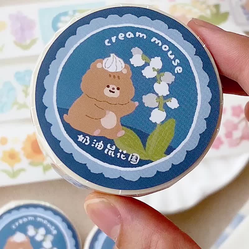 奶油鼠/奶油鼠花园/3厘米特殊油墨和纸胶带/附离型纸 - 纸胶带 - 纸 多色