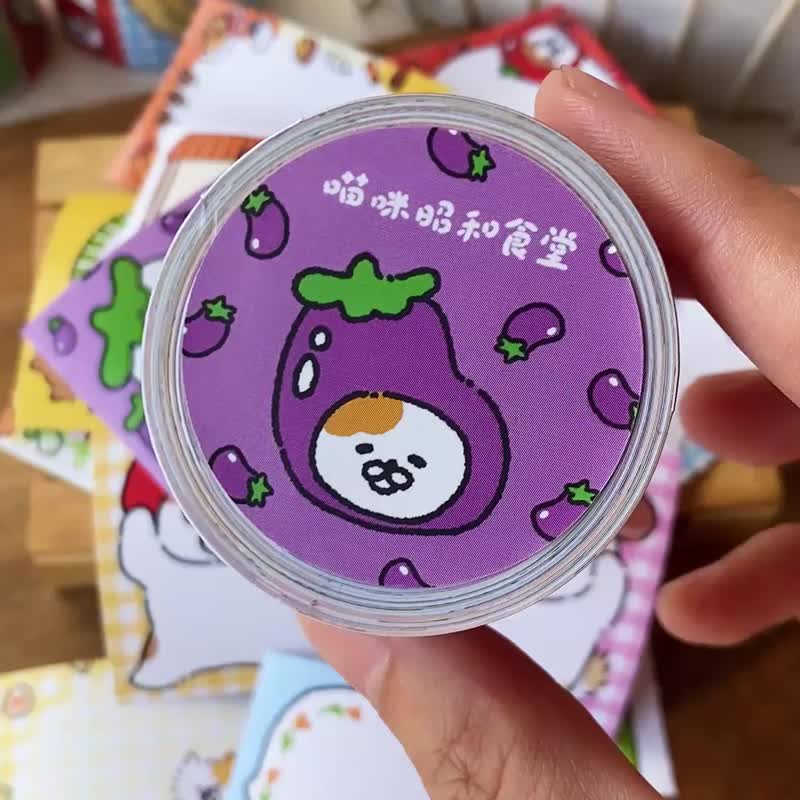 3小喵咪/喵咪昭和食堂/可撕便签贴纸卷/带撕线可书写附离型纸 - 纸胶带 - 纸 多色