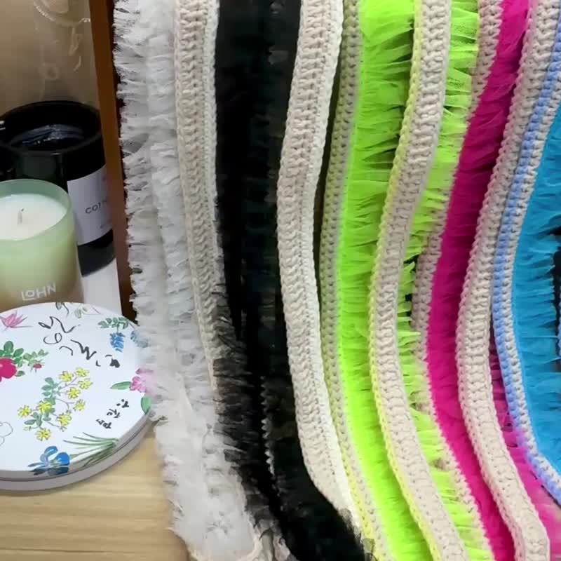 MUMU 板娘设计 微糖奶霜 x 黑咖啡 钩织蕾丝手机背带 - 挂绳/吊绳 - 棉 黑色