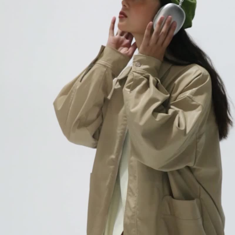 odd maker复古廓形PU皮夹克外套宽松帅气小个子机车小翻领皮衣女 - 女装上衣 - 人造皮革 