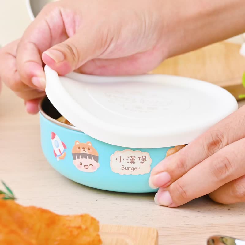 定制化缤纷三色碗 浪漫鲜花店【包包头女孩】 - 便当盒/饭盒 - 不锈钢 透明