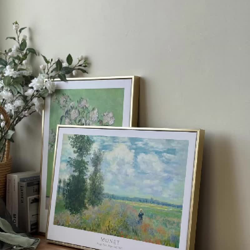 罂粟花田_阿让特伊 -  莫内系列挂画/罂粟花田阿让特伊/大师名作 - 海报/装饰画/版画 - 其他材质 绿色