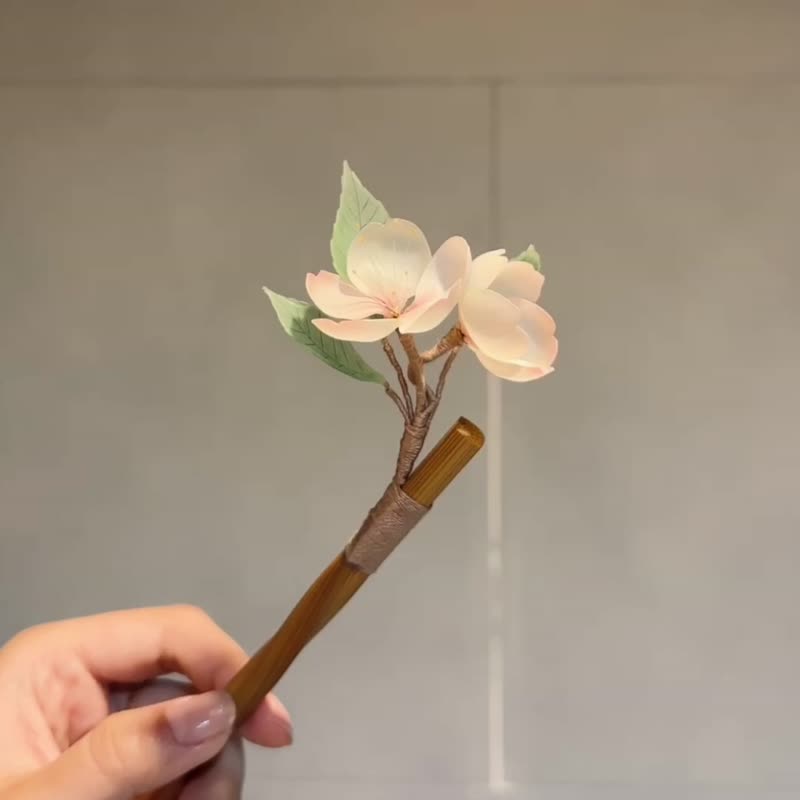 考研暂时停止接单~春樱 | 发簪 | 半热缩 - 发饰 - 塑料 粉红色